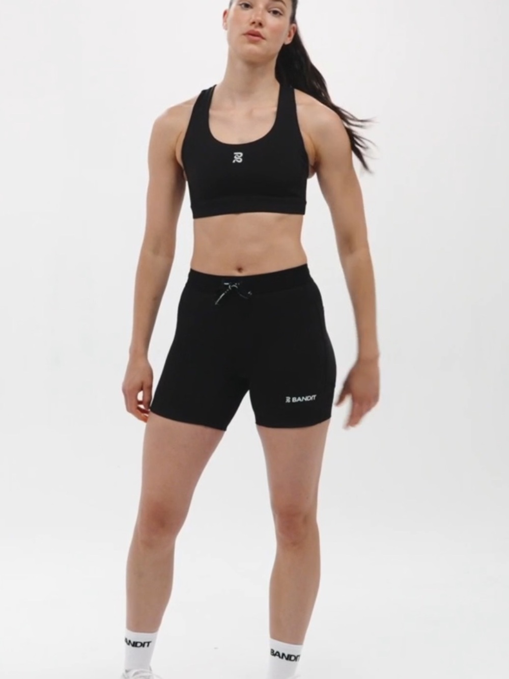 Bandit Women's Black High-Rise Compression Athletic Shorts
